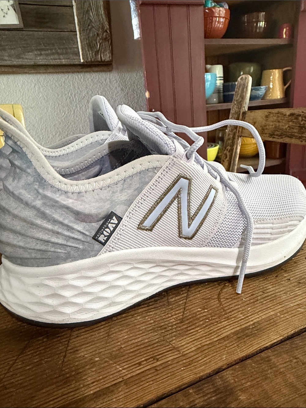 New Balance Light Gray and White Running Shoes 8.5
